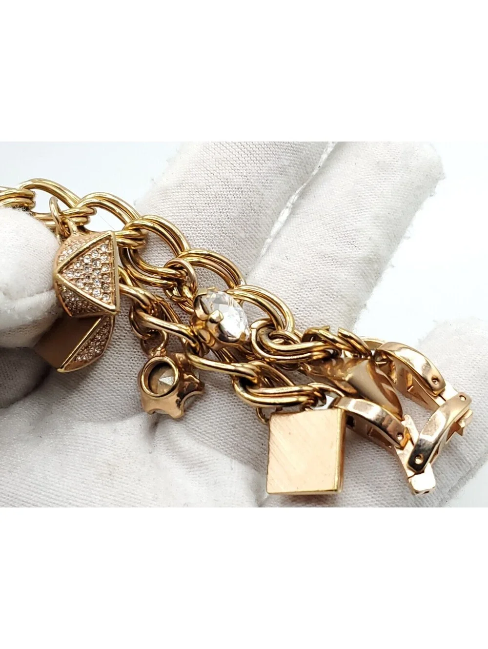Armitron Now Rose Gold Tone Charm Watch New Battery MOP White Dial 22mm